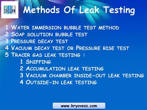 what are the benefits of leak testing|leak testing procedure pdf.